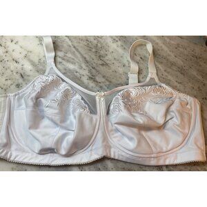 Elila Plus Size 50C Embroidered Microfiber Soft-cup Bra 1301 White